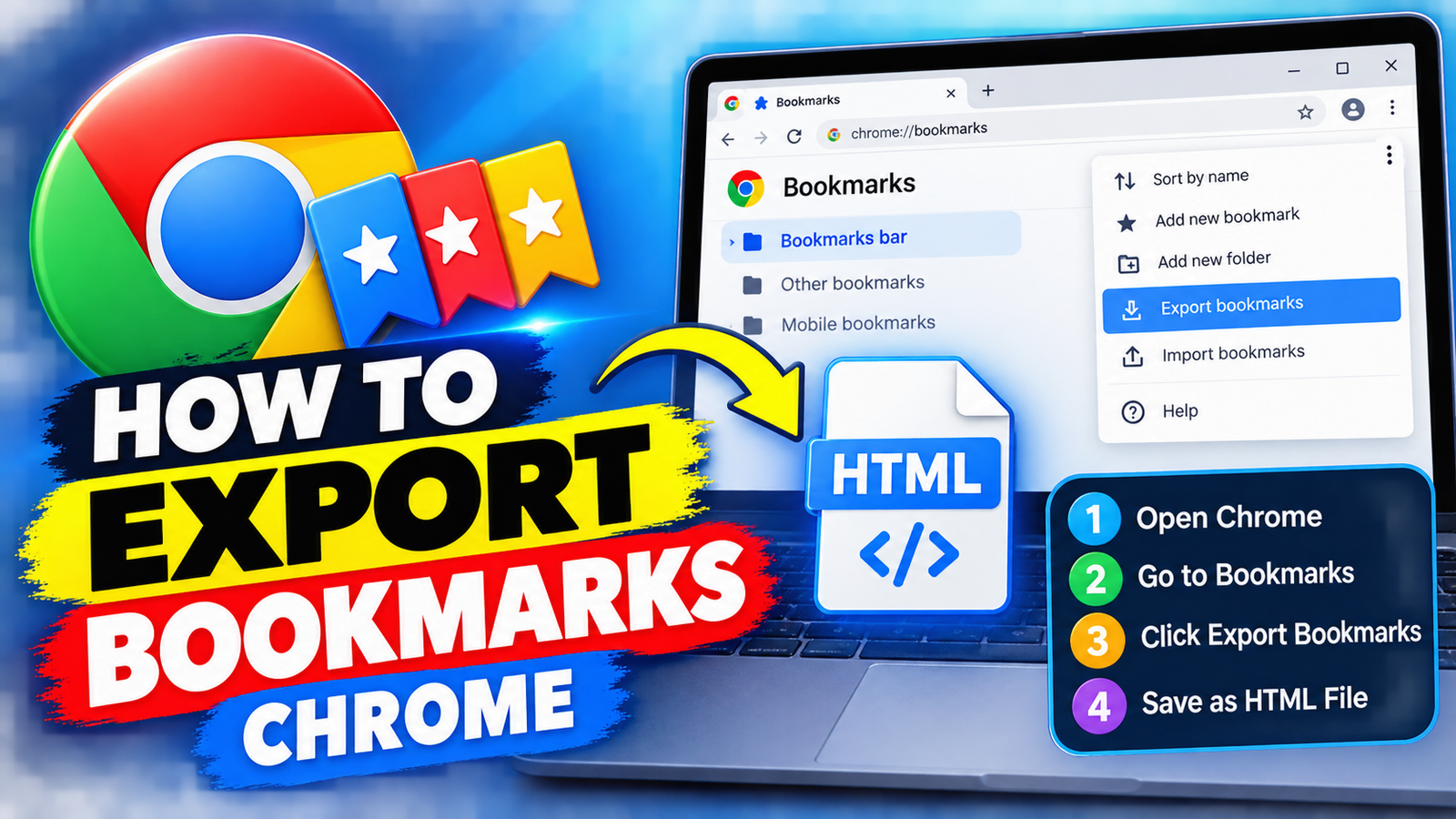 how to export bookmarks chrome