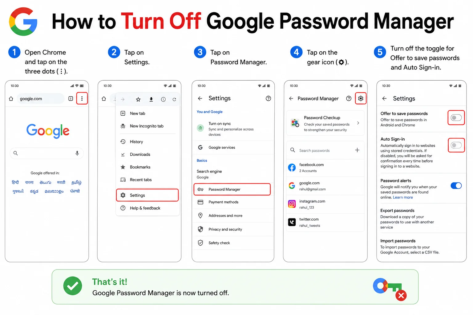 how to remove google password manager from laptop